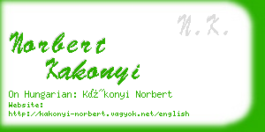 norbert kakonyi business card